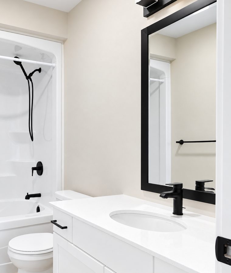 A clean, well-maintained bathroom in a Nate’s Pro managed rental unit